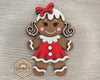 Gingerbread Girl Craft Christmas Décor Christmas Craft Kit DIY Paint kit #3956 - Multiple Sizes Available - Unfinished Wood Cutout Shapes