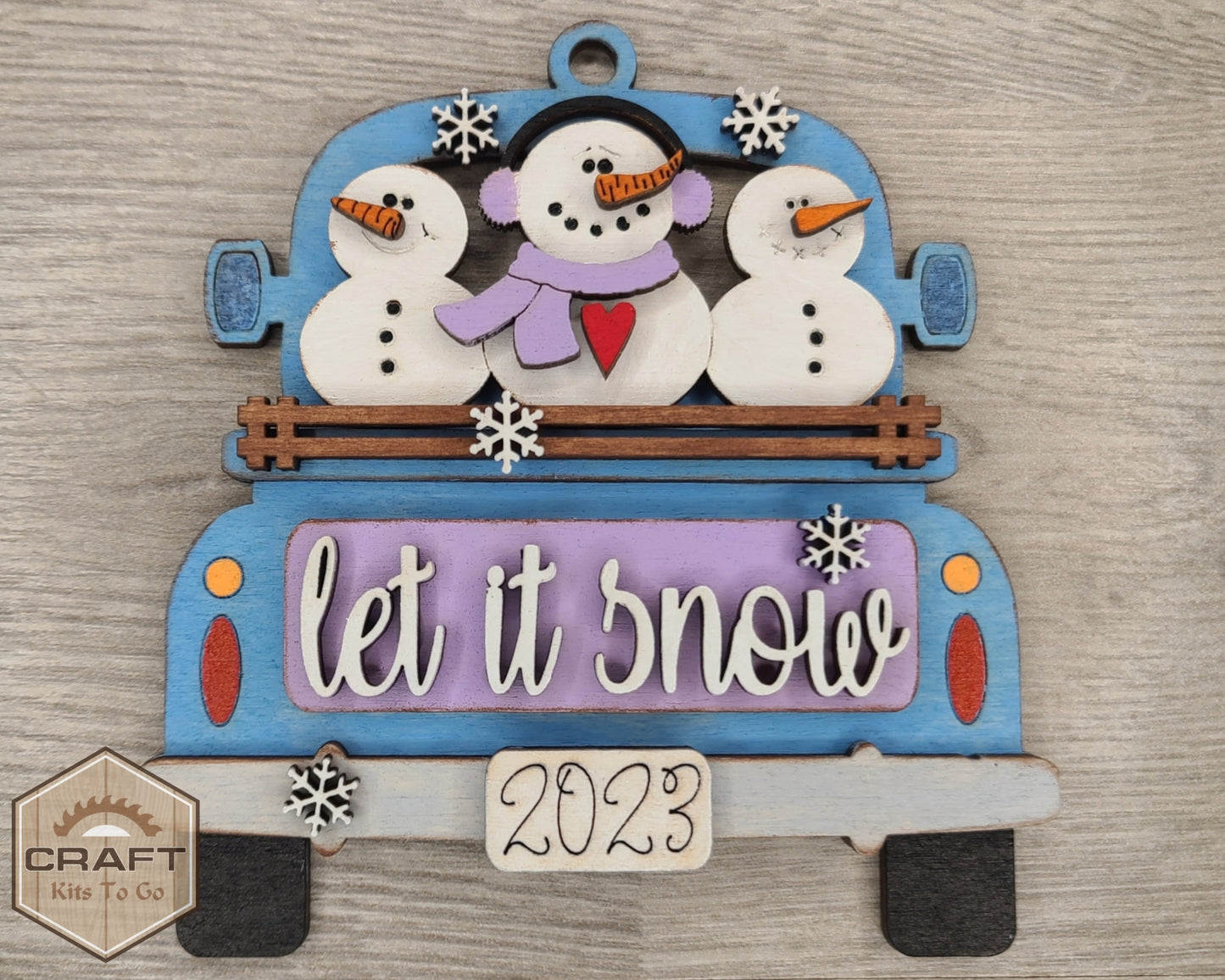 Snowman Truck Ornament | #3928
