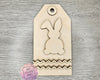 Bunny Tag | DIY Easter Crafts | Easter Tag | #2537 | Multiple Sizes Available - Unfinished Wood Cutout Shapes