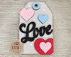 Love Tag | Valentine Crafts | DIY Valentine's Day Craft Kits | Valentine Paint Party Kit | #3974 Multiple Sizes Available - Unfinished Wood Cutout Shapes