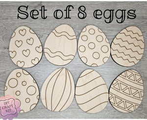 Set of 8 Decorative Easter Eggs | Easter Crafts | DIY Craft Kits | Paint Party Supplies | #3793
