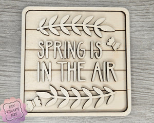 Spring is in the Air Kit Paint Kit DIY Craft Kit #2667 - Multiple Sizes Available - Unfinished Wood Cutout Shapes