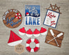 Lake Bobber Fishing Bunting Banner Craft Kit for Adults #2724 - Multiple Sizes Available - Unfinished Wood Cutout Shapes