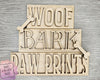 Woof Bark Paw Prints | Dog Welcome Sign | Pets | Dog House Sign | Crafts | DIY Craft Kits | Paint Party Supplies | #4264