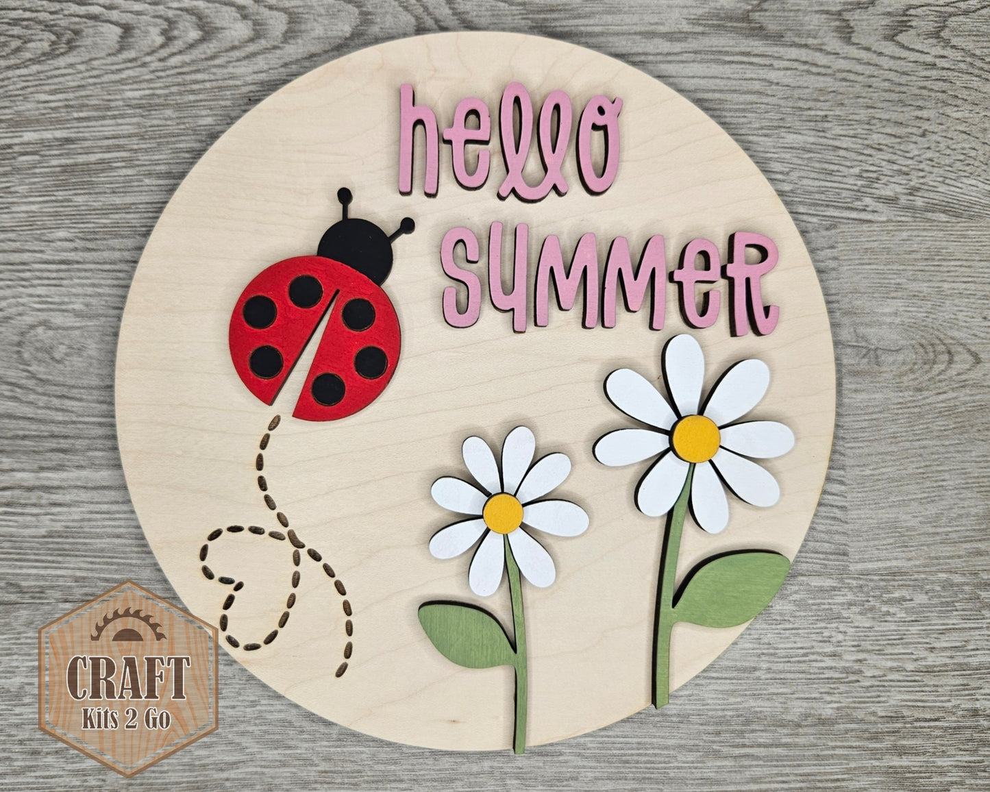 ** SHOW OVERSTOCK SALE** 10 inch Hello Summer Lady bug Sign |  #4246