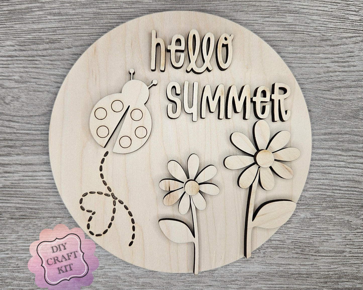 ** SHOW OVERSTOCK SALE** 10 inch Hello Summer Lady bug Sign |  #4246