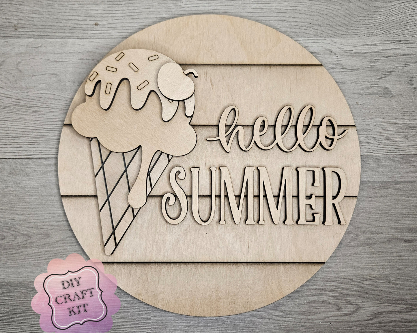 Hello Summer Ice Cream Sign | #4763