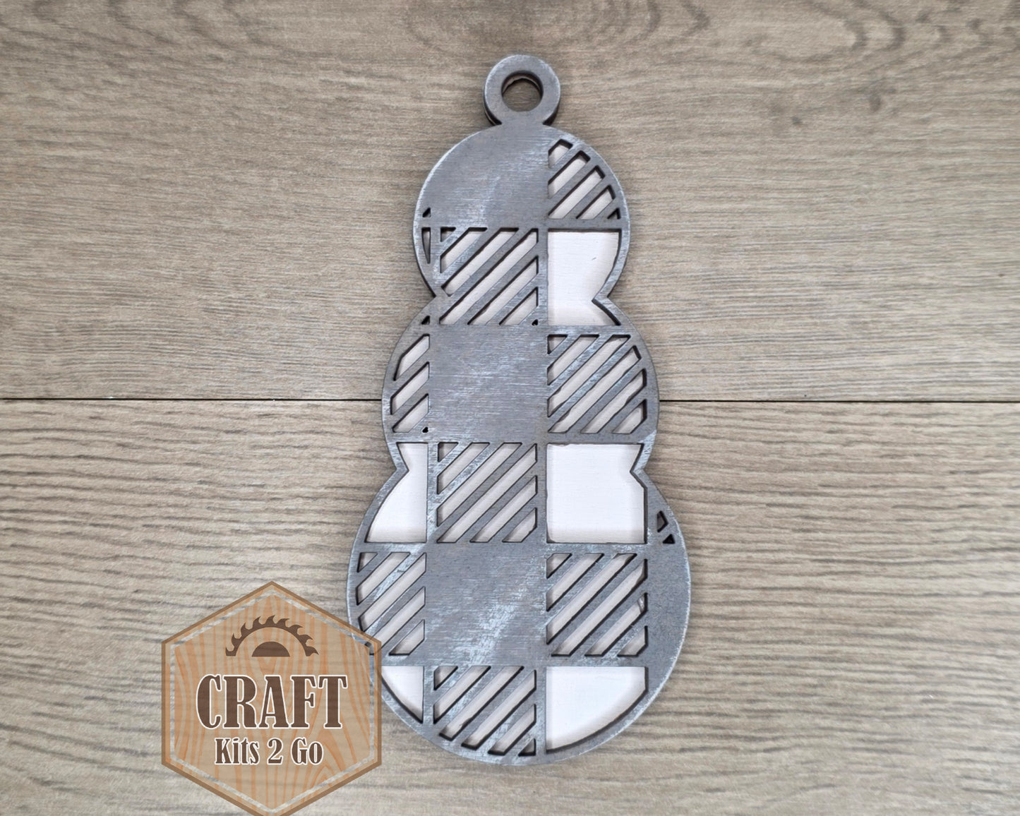 Plaid Snowman Ornament | #5212