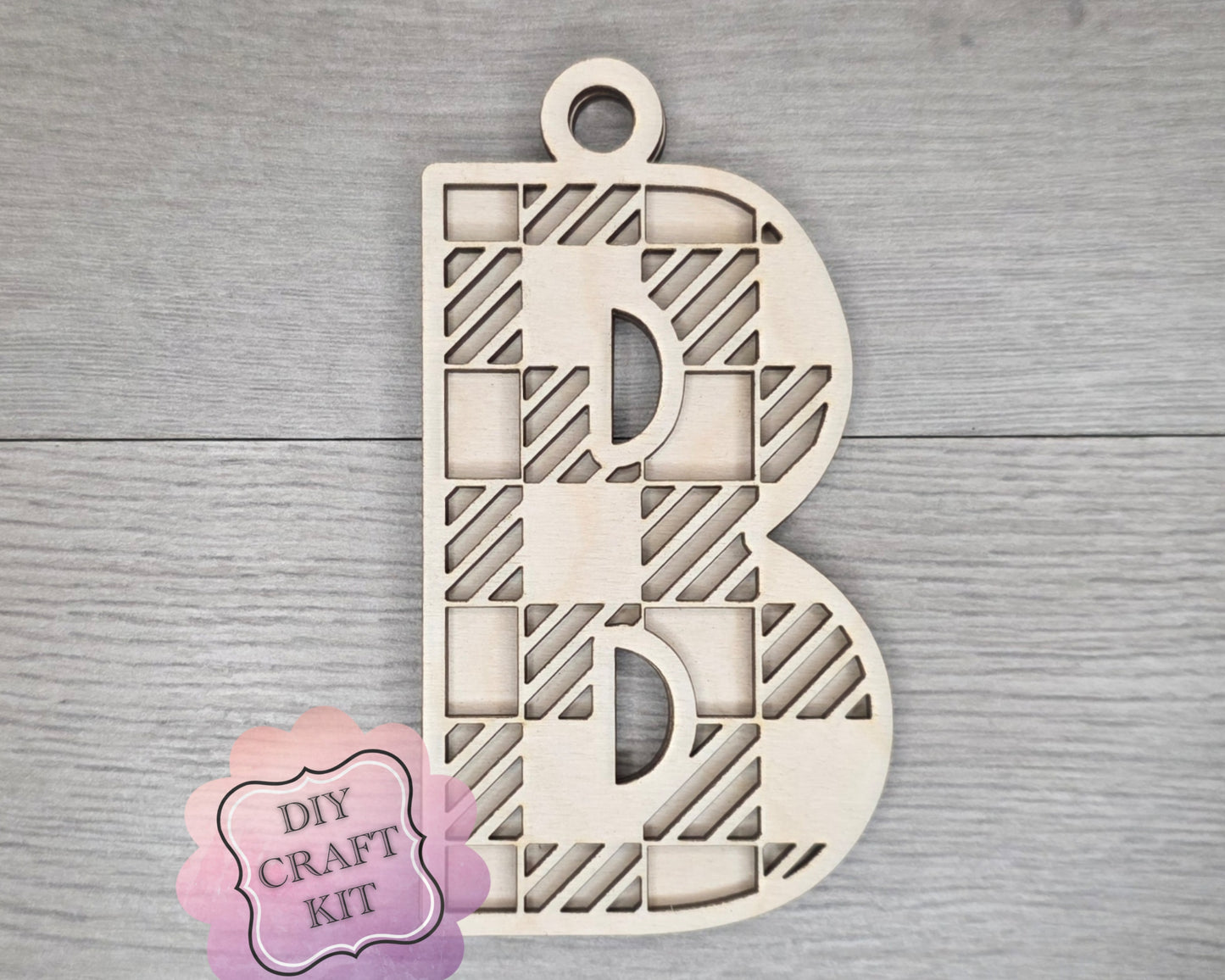 Plaid Letter Ornament | #5214