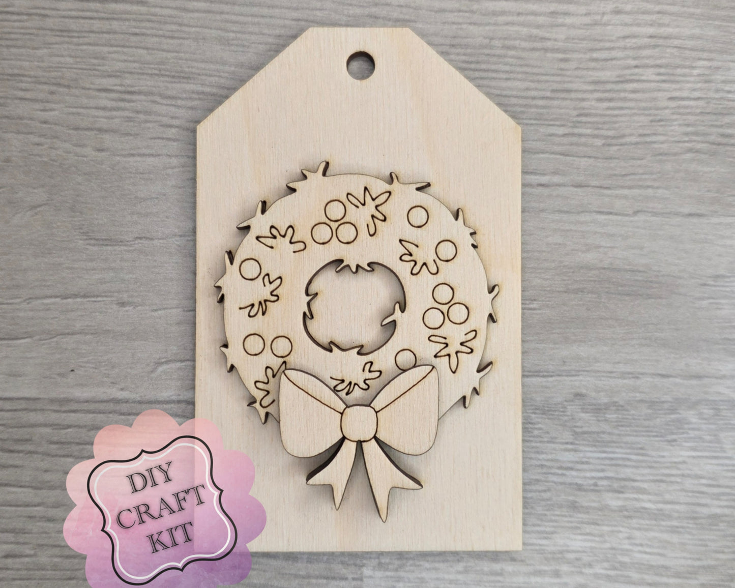 Christmas Wreath Tag Ornament | #2999