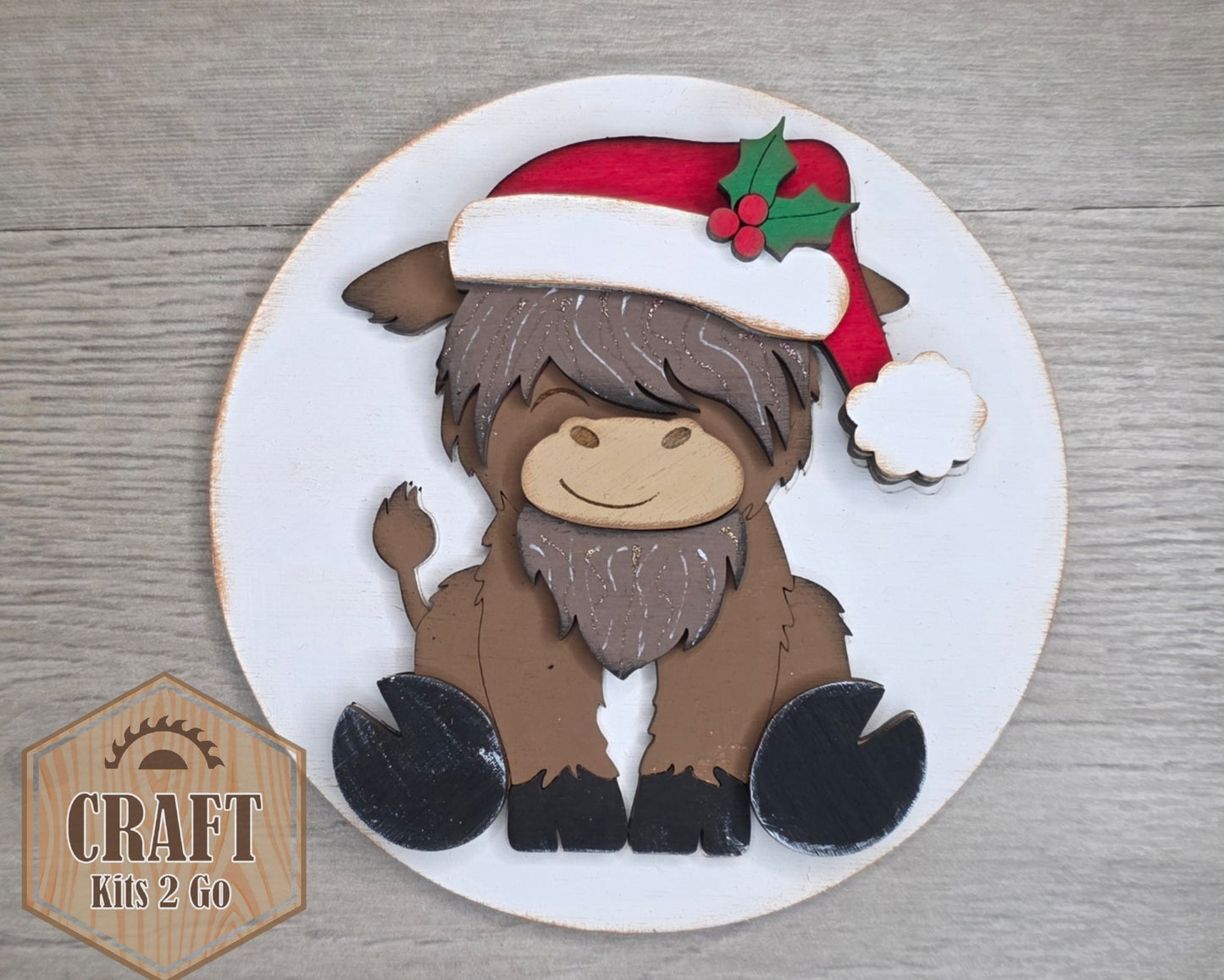 Santa Highland Cow | #3415