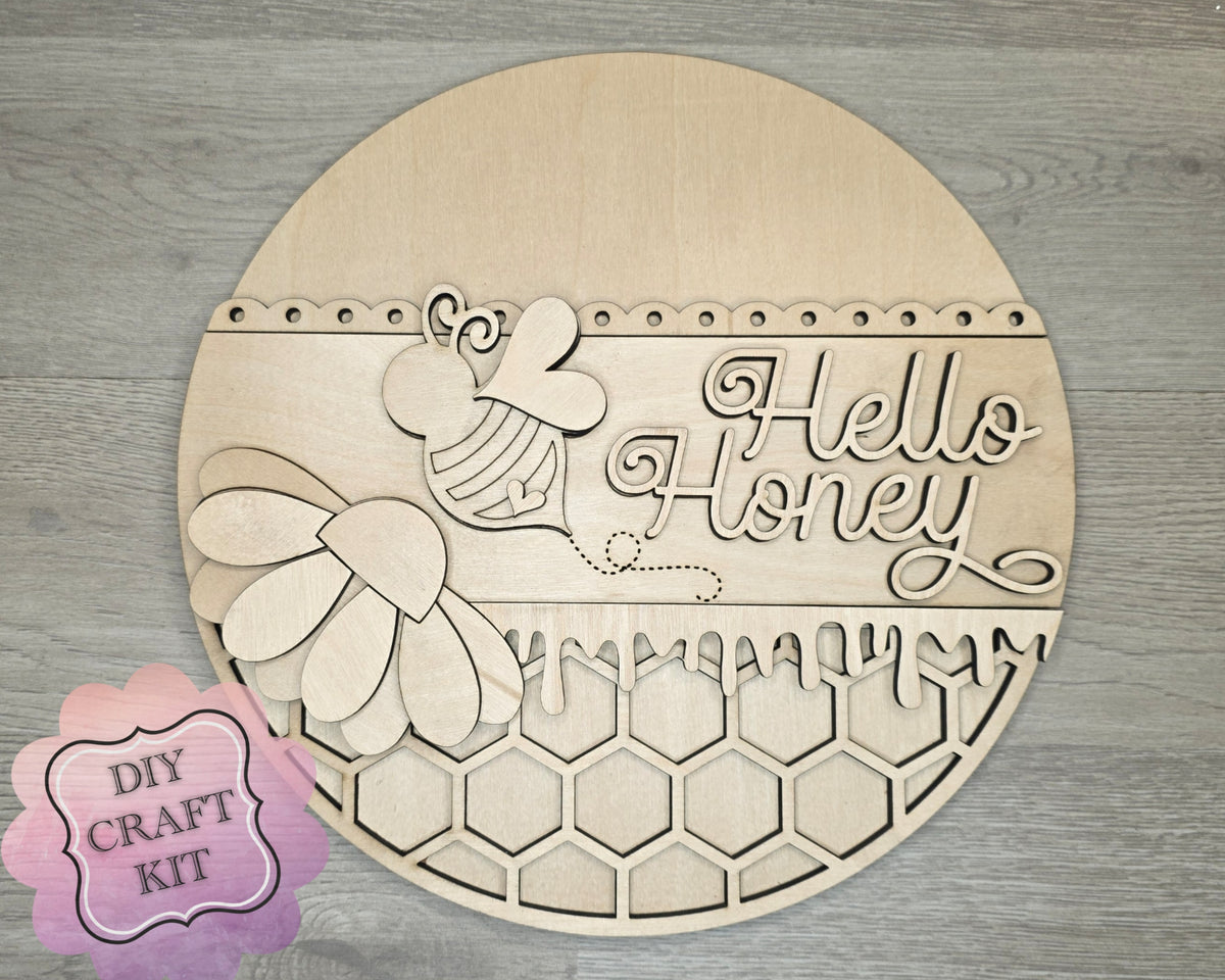 Hello Honey Bee Sign | #4648