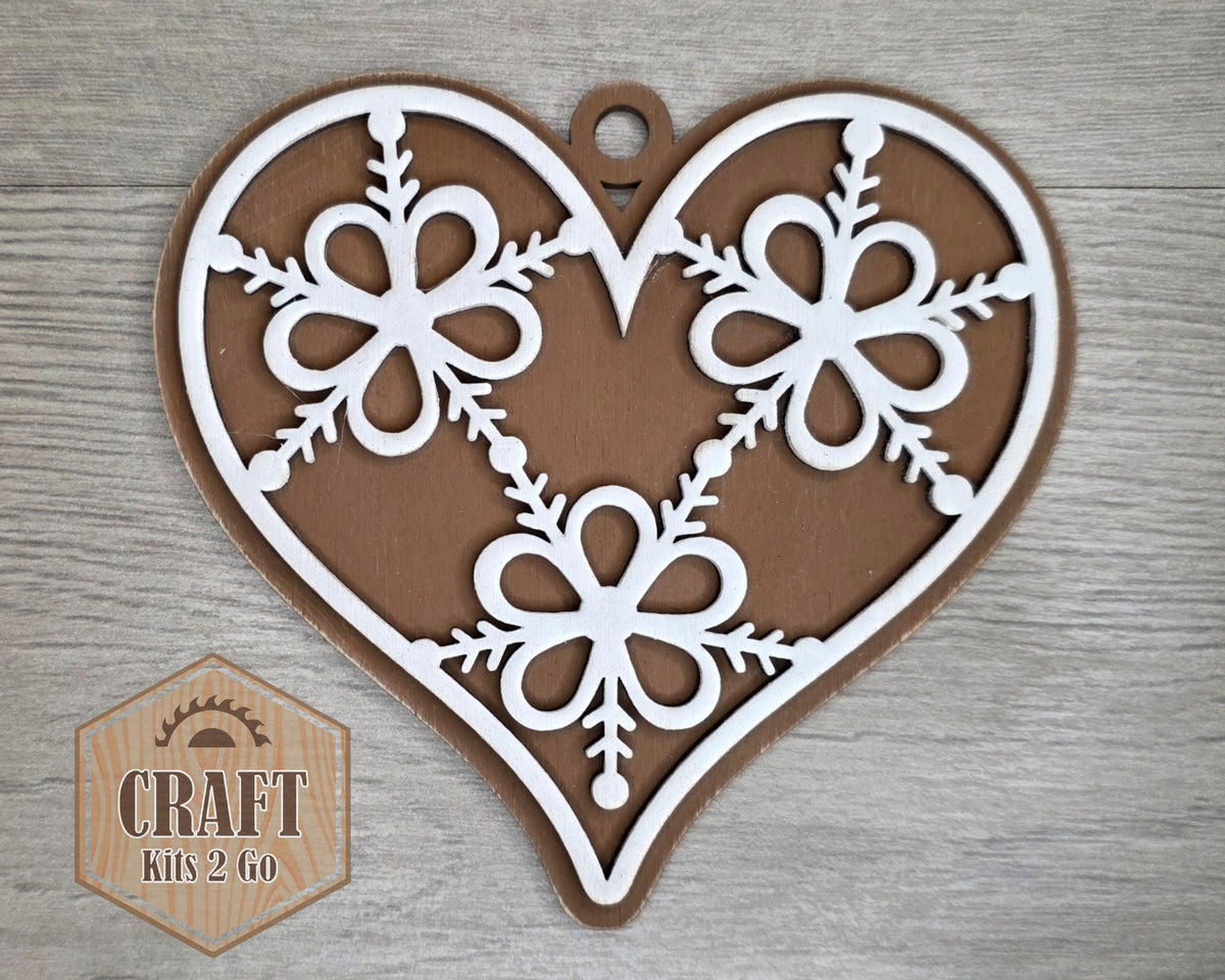 Gingerbread Heart Icing Ornament | #5365