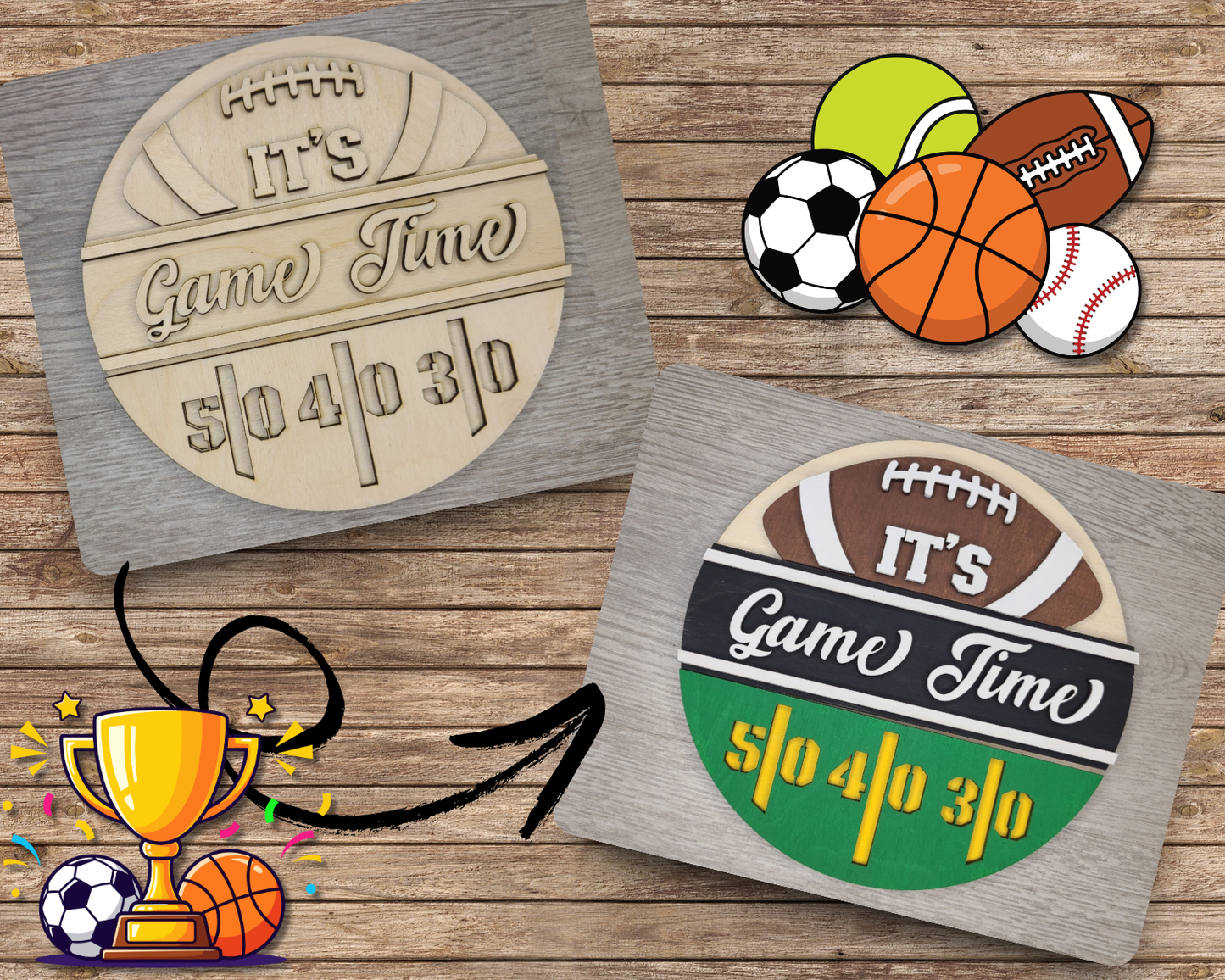 Game Time Football Sign | #3732