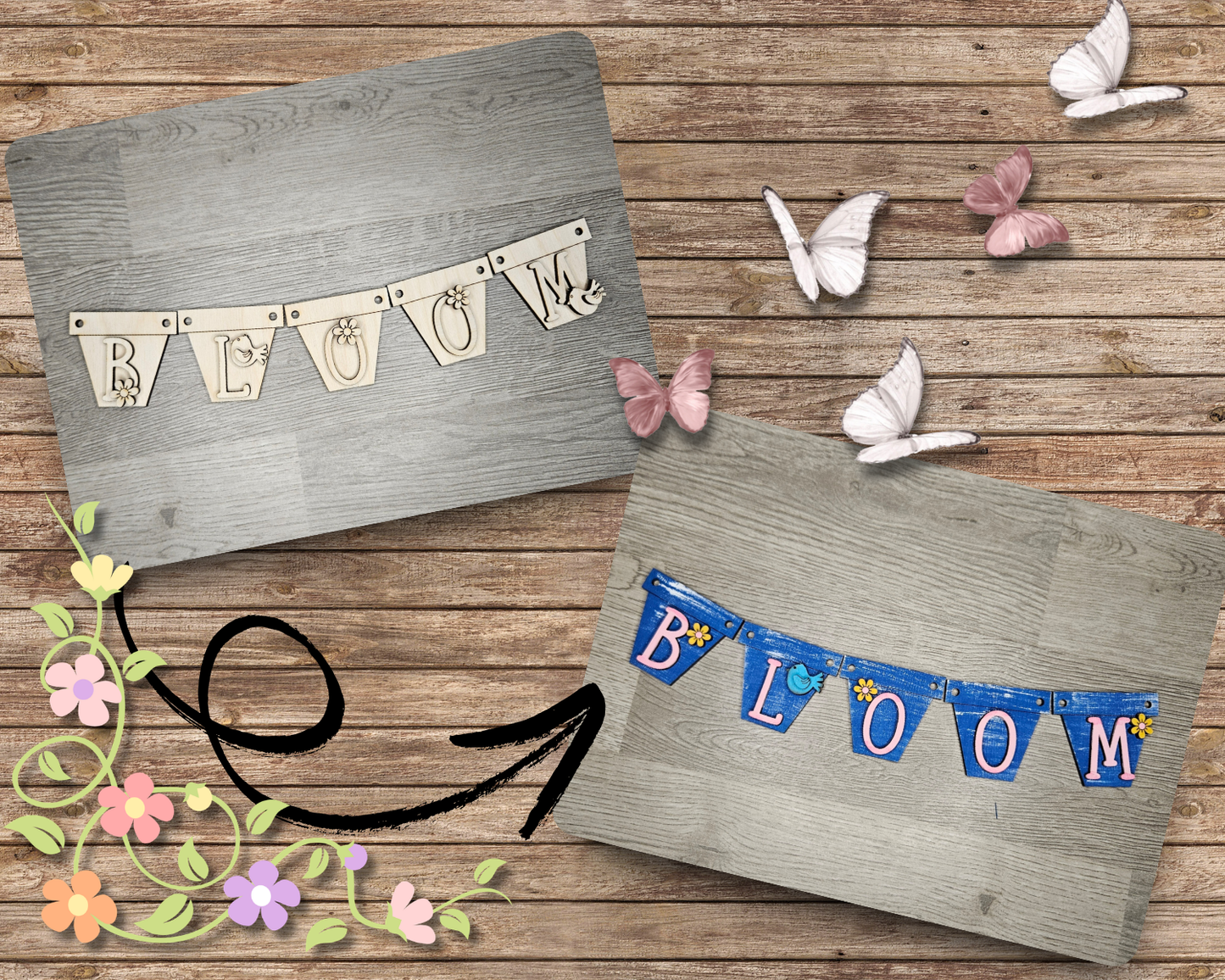Bloom Spring Flower Bunting | #4638