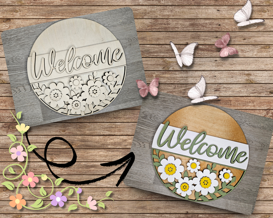 Daisy Welcome Sign | #4631