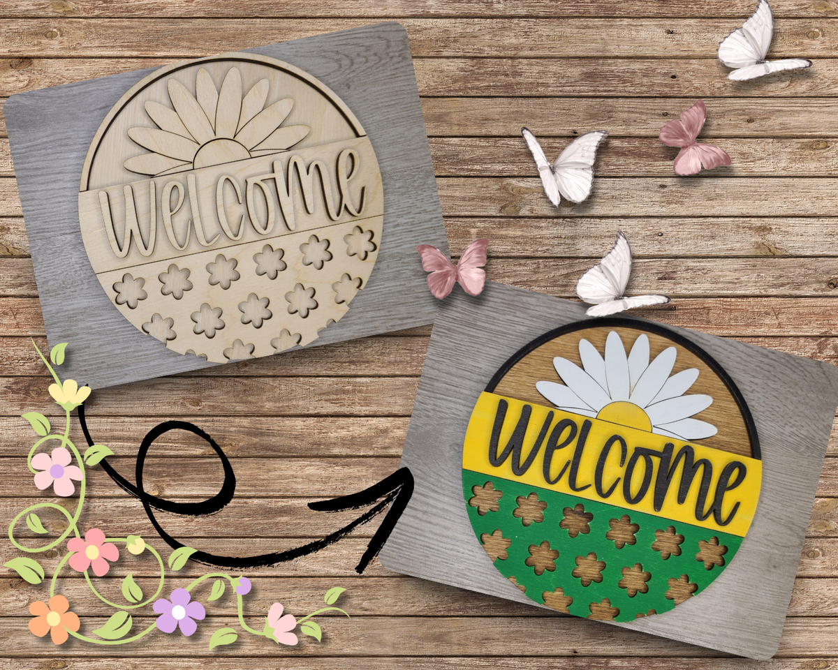 3123 Go Daisy Welcome Sign | #3123 – Craft Kits 2 Go
