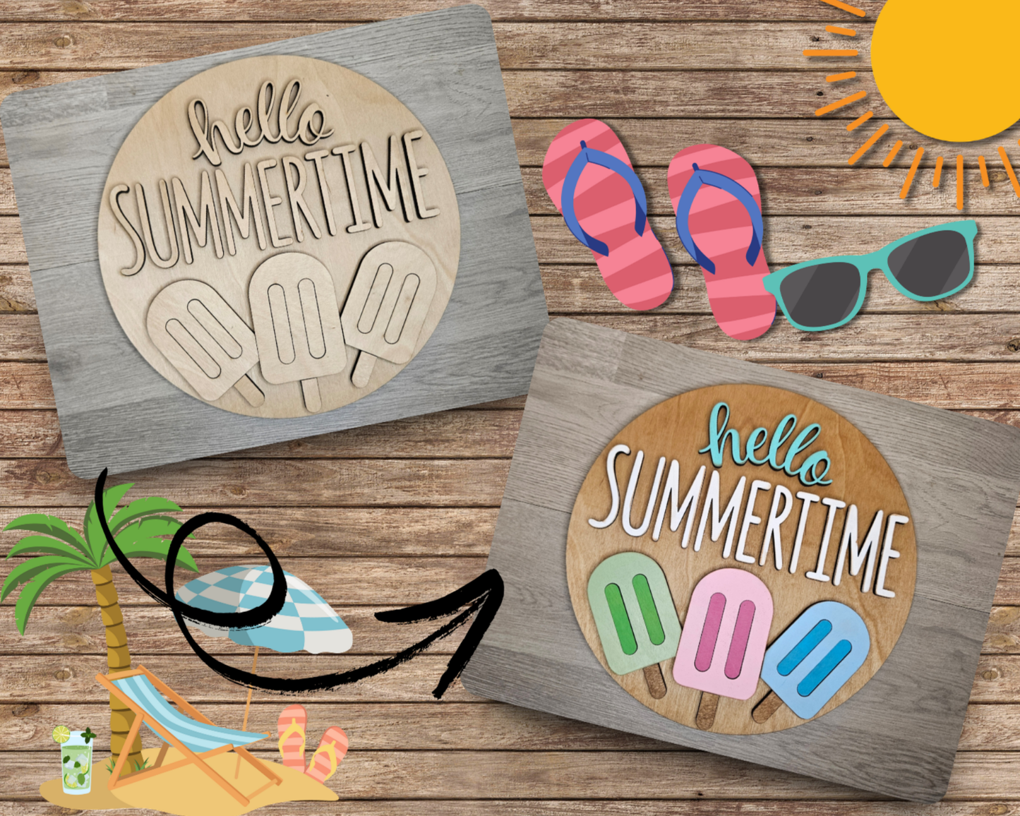 Hello Summer Sign | #4624
