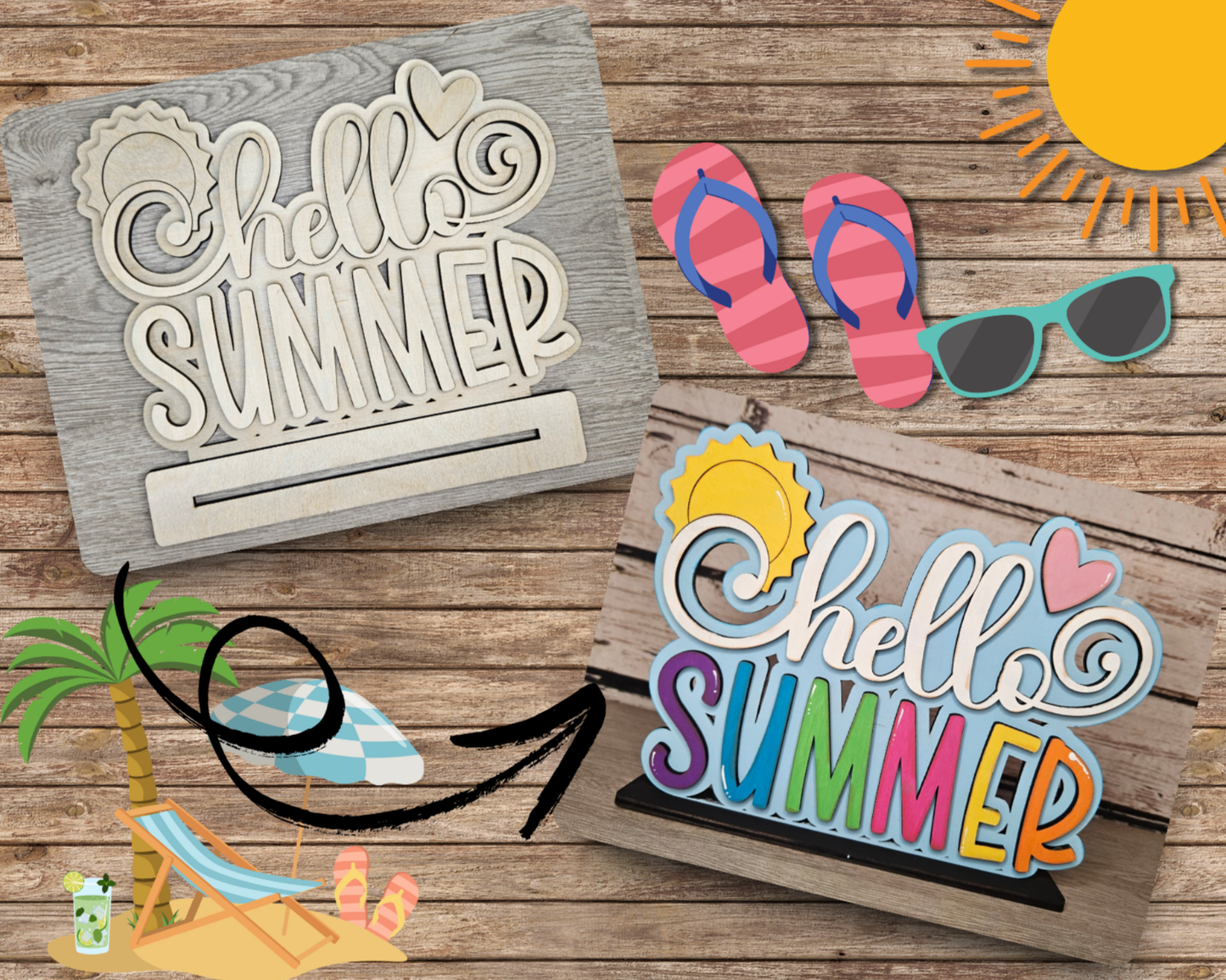 Hello Summer Shelf Sitter | #4193