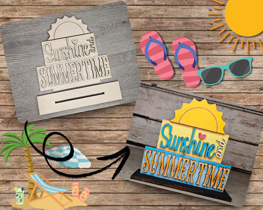 Summer Word Stacker Shelf Sitter | #4642
