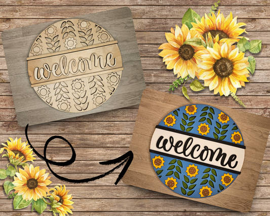 Welcome Sunflower Sign |  #4340