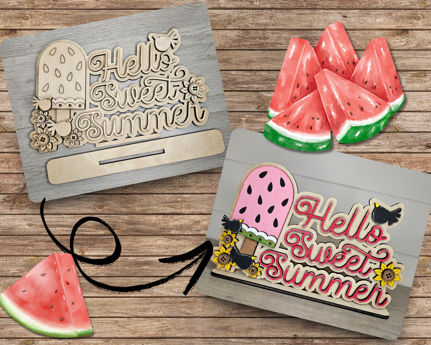 Hello Sweet Summer Shelf Sitter | Watermelon | #4837