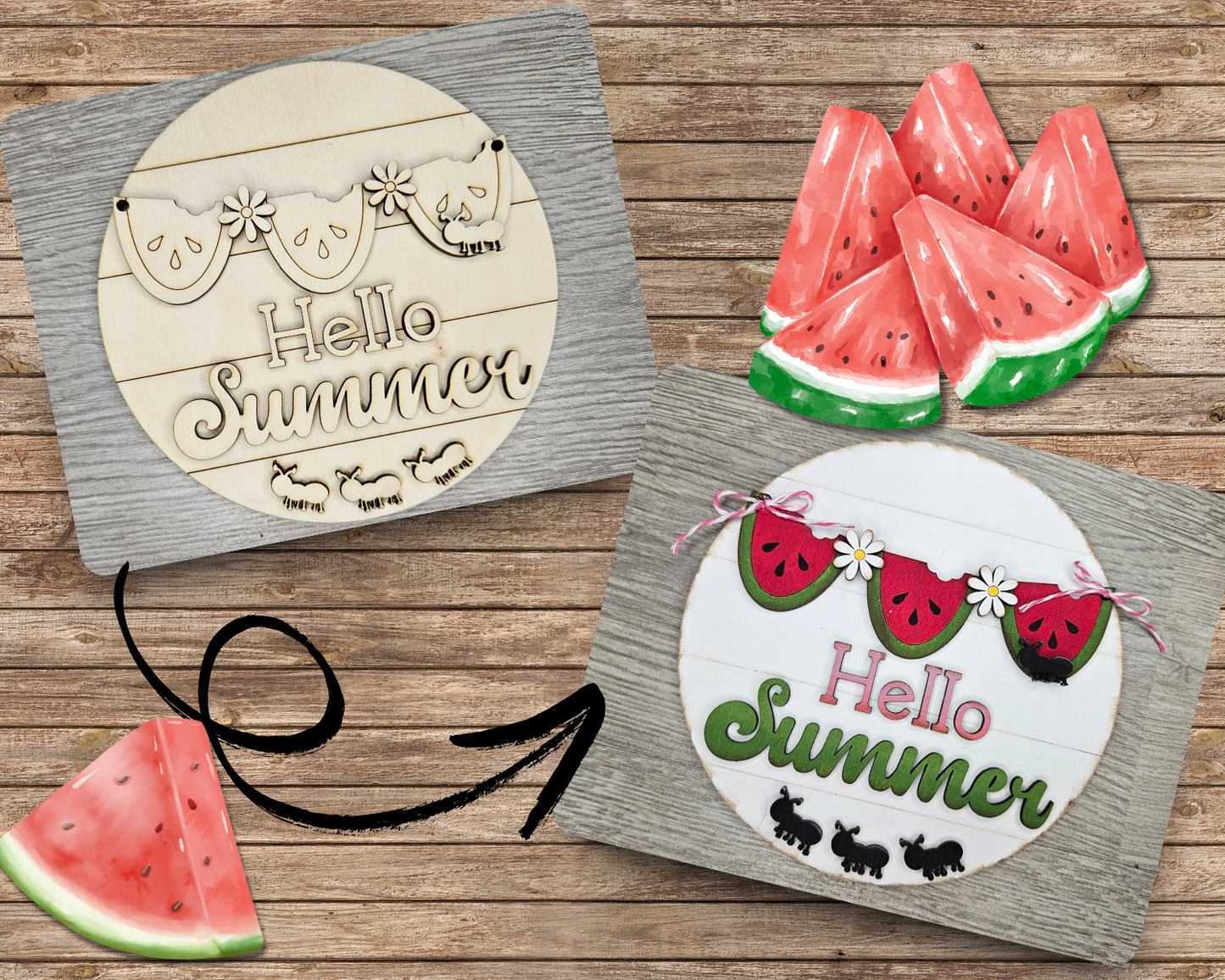 Hello Summer Watermelon Sign | #4197