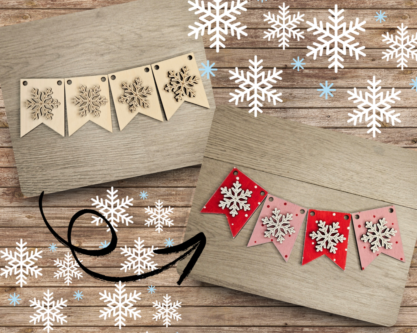 Snowflake Winter Bunting | #4746