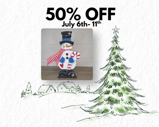 **Christmas in July** Snowman Shelf Sitter