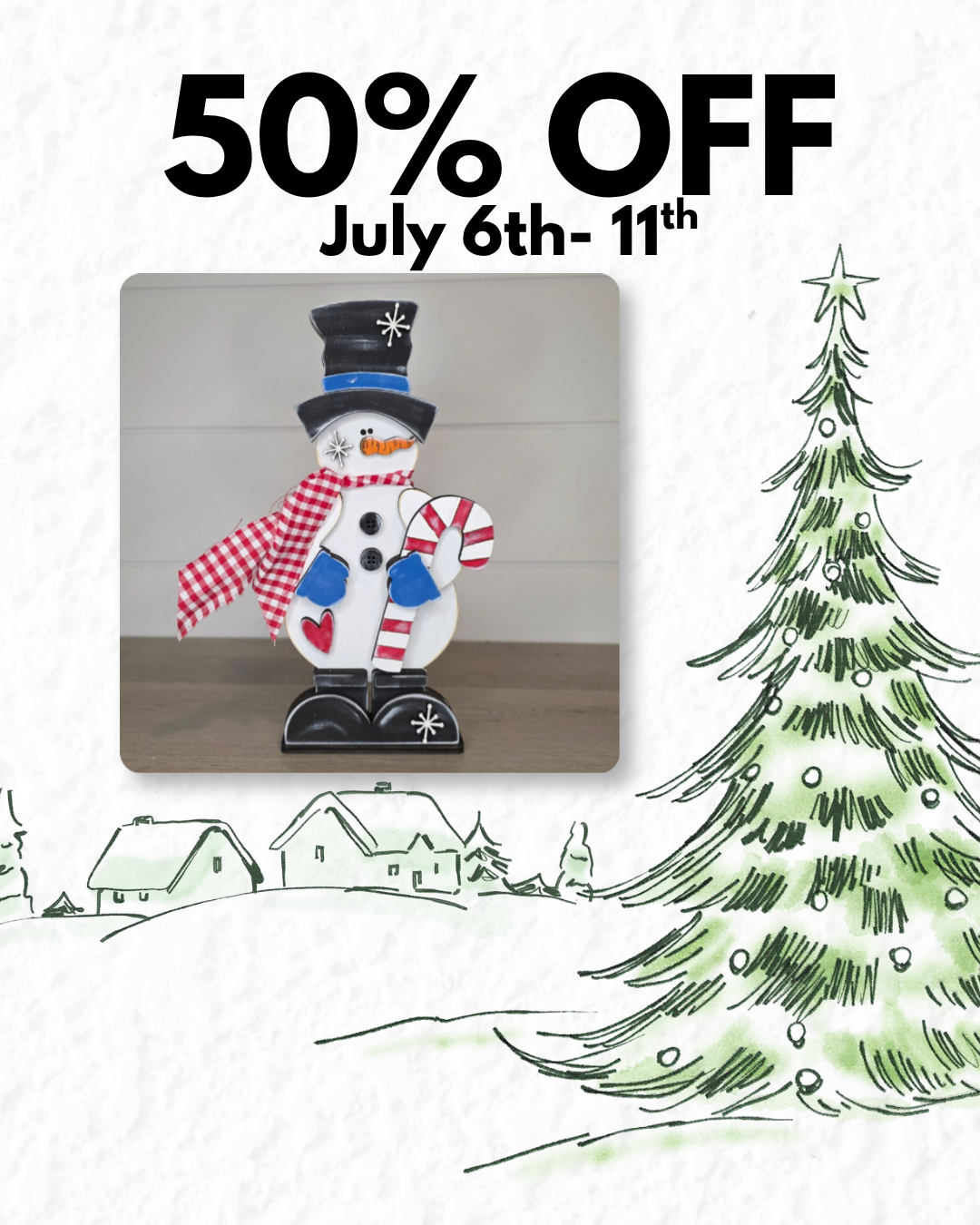 **Christmas in July** Snowman Shelf Sitter