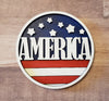 America Craft Kit Paint Party Kit 4th of July #2260 - Multiple Sizes Available - Unfinished Wood Cutout Shapes