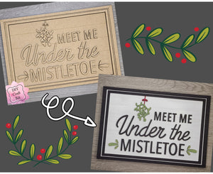 Meet me under Mistletoe | Christmas Decor | Christmas Crafts | Holiday Activities |  DIY Craft Kits | Paint Party Supplies | #3097