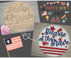 Because of the Brave DIY 4th of July Craft Kit for Adults #2923 - Multiple Sizes Available - Unfinished Wood Cutout Shapes
