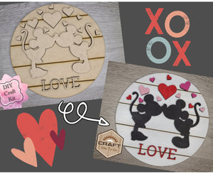 Love Sign | Valentine Crafts | DIY Craft Kits | Paint Party Supplies | #3195 - Multiple Sizes Available - Unfinished Wood Cutout Shapes