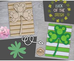 **SHOW OVERSTOCK SALE** 4" Shamrock Mouse Paint Party Craft Kit #3254