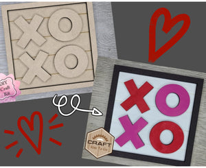 XOXO | Valentine Crafts | Valentine's Day Craft Kit | Valentine Paint Party Kit | #3218 Multiple Sizes Available - Unfinished Wood Cutout Shapes