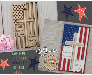 American Flag | 4th of July Decor | Patriotic Decor | 4th of July Crafts | DIY Craft Kits | Paint Party Supplies | #2797