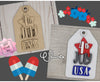 4th of July Tag Independence Day Kit Paint Kit DIY Craft Kit #2697 - Multiple Sizes Available - Unfinished Wood Cutout Shapes