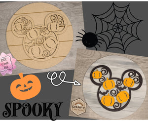 Mouse Pumpkin & Bats Fall Craft Kit Paint Party Kit #3174 - Multiple Sizes Available - Unfinished Wood Cutout Shapes