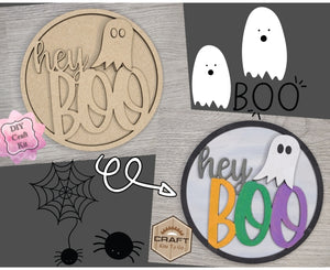 Hey Boo | October31st | Halloween Crafts | Halloween Décor | DIY Craft Kits | Paint Party Supplies | #3139