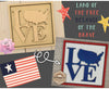 Love America 4th of July Craft Kit Paint Kit Party Paint Kit #2792 - Multiple Sizes Available - Unfinished Wood Cutout Shapes