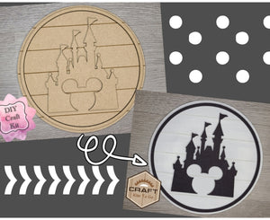 Castle Sign | DIY Craft Kits | Paint Party Supplies | #3030 - Multiple Sizes Available - Unfinished Wood Cutout Shapes