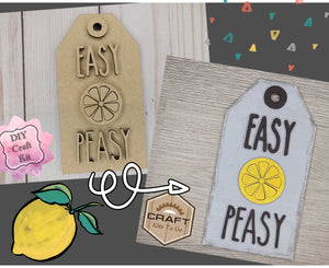 Easy Peasy Tag Lemonade DIY Craft Kit #2541 - Multiple Sizes Available - Unfinished Wood Cutout Shapes