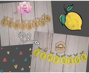 Lemon Bunting | Banner | Lemonade | Summer Crafts | Paint Party Supplies | DIY Craft Kits | #2695