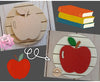 Apple Round Back to School DIY Craft Kit DIY Paint kit #2548 Multiple Sizes Available - Unfinished Wood Cutout Shapes