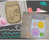 Jar of Sea shells Beach Decor Paint Kit DIY Craft Kit #2716 - Multiple Sizes Available - Unfinished Wood Cutout Shapes