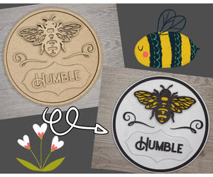 Bee Humble Sign | Beehive | Bee Decor | Summer Crafts | DIY Craft Kits | Paint Party Supplies | #3124