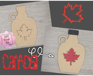 Canadian Maple Syrup Kit Canada Canadian Canada Craft Kit DIY Craft Kit #2942 - Multiple Sizes Available - Unfinished Wood Cutout Shapes