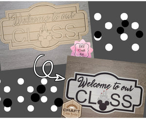 Welcome to Our Class Mouse Decor DIY Paint kit #3177 - Multiple Sizes Available - Unfinished Wood Cutout Shapes