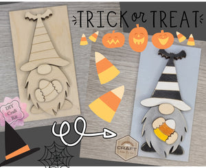 Candy Corn Gnome Halloween October Craft Kit Paint Party Kit #3292 - Multiple Sizes Available - Unfinished Wood Cutout Shapes